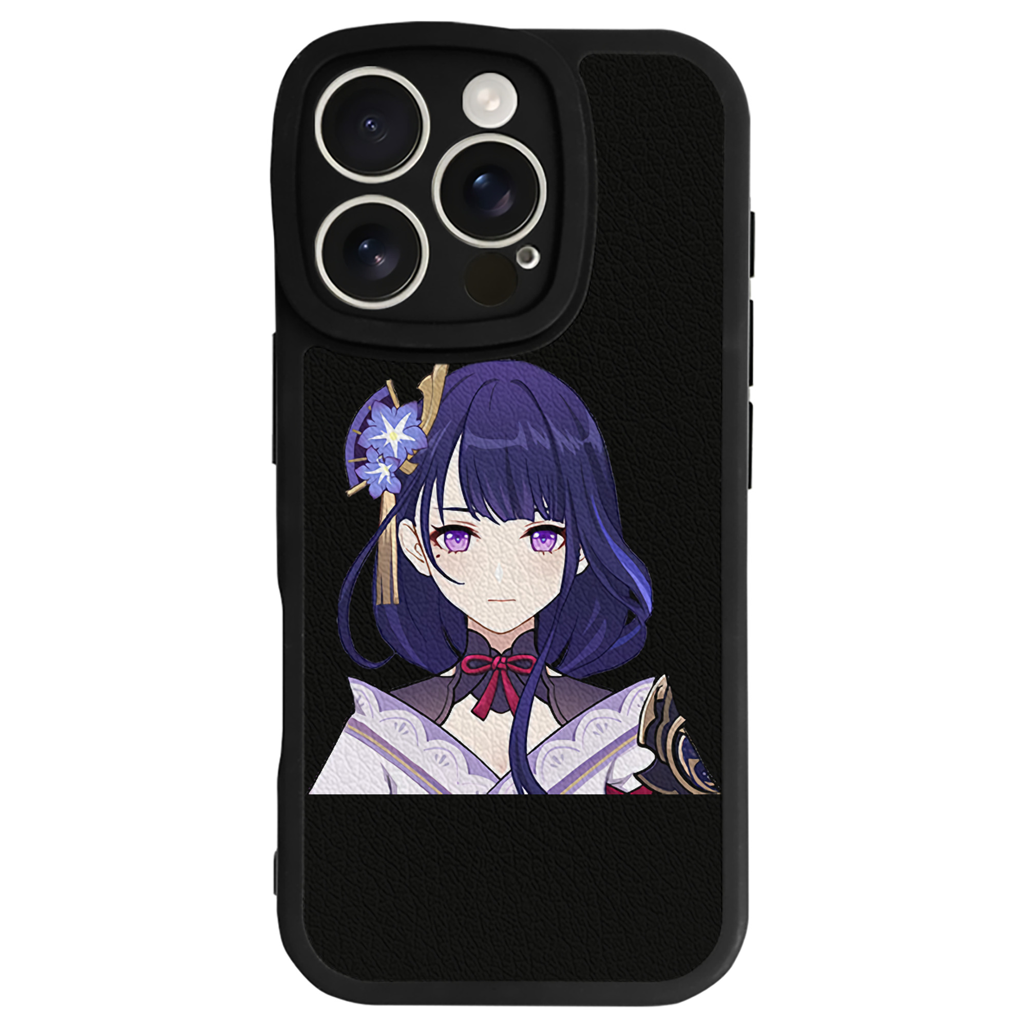 げんし神 雷電将軍 らいでんしょうぐん genshin Raiden Shogun 【iPhone 16シリーズ対応】シリコンスマホケース（レザー調） 材質：シリコン